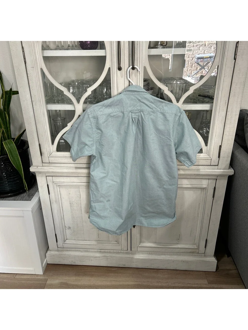 MUJI Men’s Large Light Blue Oxford Short Sleeve Button Down Shirt 100% Cotton L
